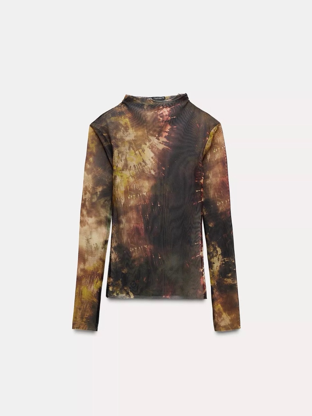Mock Neck Tulle Top